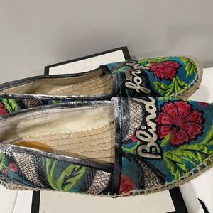 Authentic gucci love blind espadrille shoe